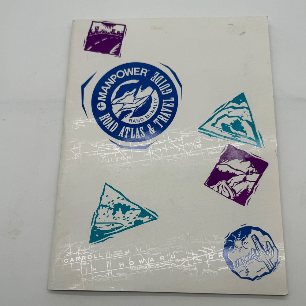 Manpower Rand McNally Road Atlas & Travel Guide Vintage Map Book